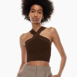 Aritzia Babaton Sculpt Knit Criss Cross Cropped Tank